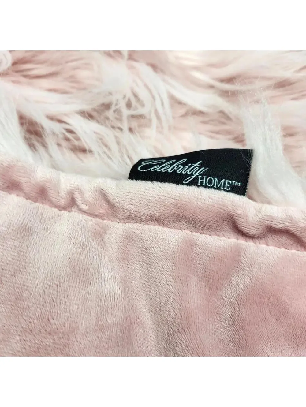 Celebrity Home Faux Fur Pink Eyelash Luxury Throw Blanket 50 X 60 Inches